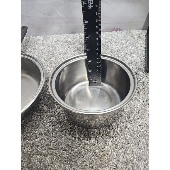 Vintage Flint Ware By Ekco 1 Qt Stainless Steel Sauce Pan With Lid And Skillet - Picture 9 of 16